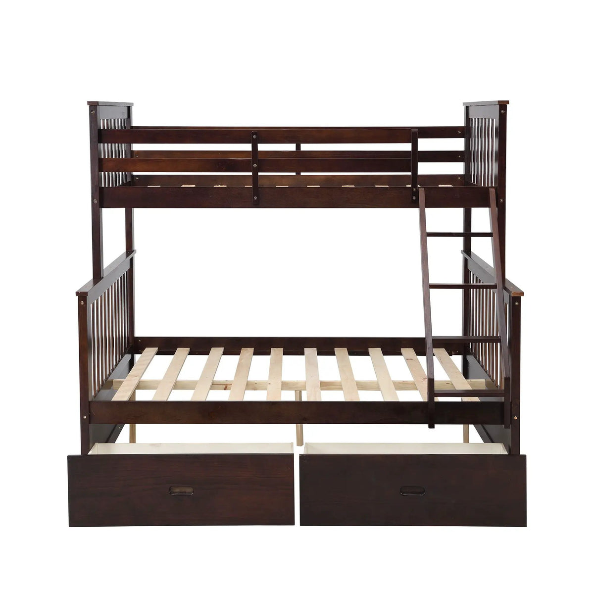 Bunk Bed With Ladder | Safety Guard Rails | Solid Pine Wood | Space-Saving Design