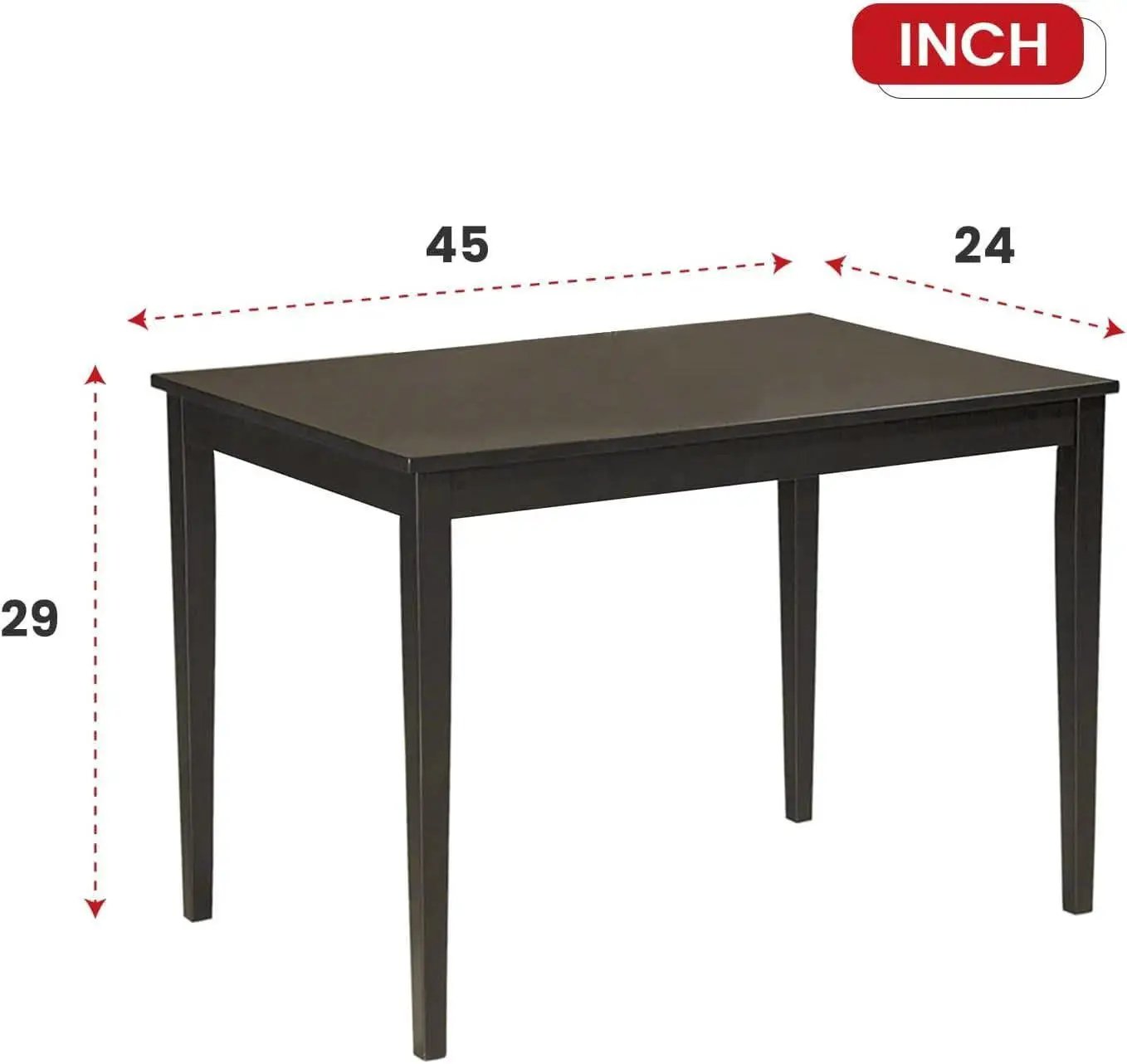Espresso Finish Rectangular Solid Wood Dining Table Four Seater from PriceLows™