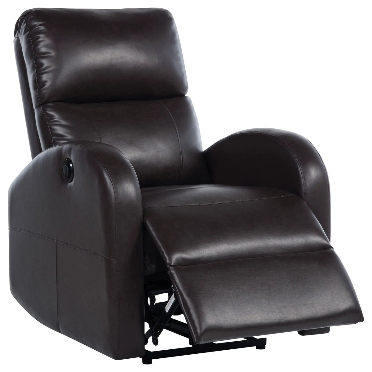 Meglia Power Recliner Chair | Button-Operated Reclining | Rounded Arms | Contemporary Neutral Design