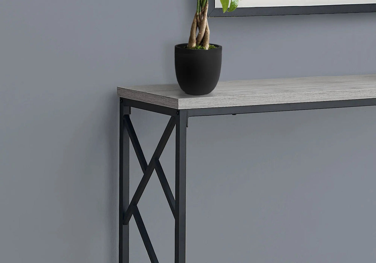 Modern Entryway Console Table | 44 Inch Width | Wood-Look Tabletop | Metal Frame