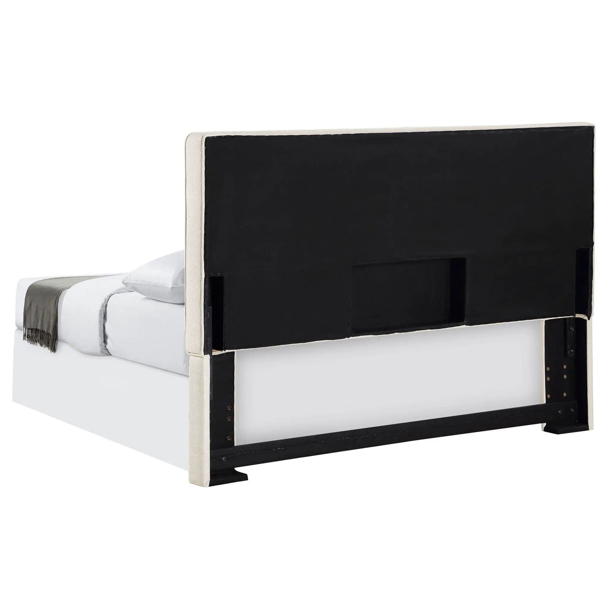 Kosmo Upholstered King Panel Headboard Sand | 80 x 5.25 x 45.5 in | Pine Wood & Fabric | Home