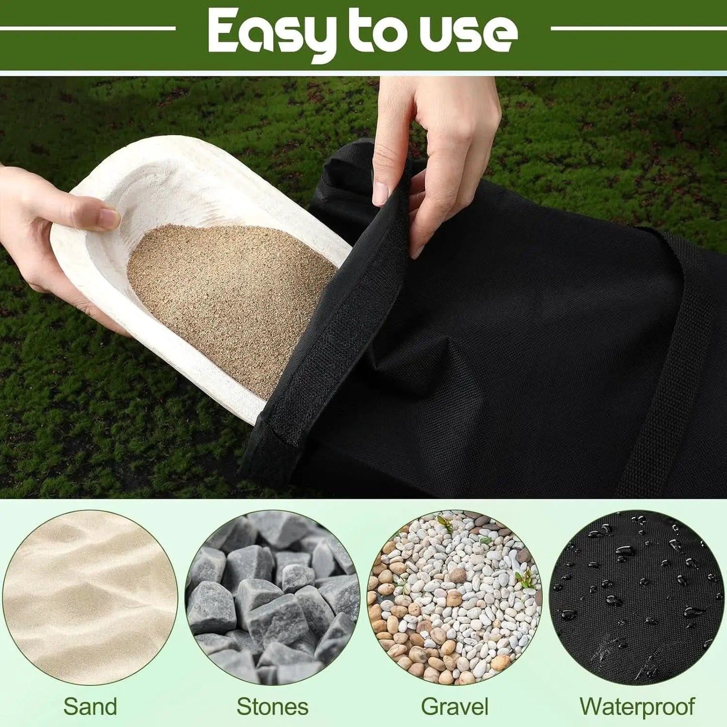5 Pack 55 Pound Fillable Sandbags Outdoor Umbrella Bases from PriceLows™