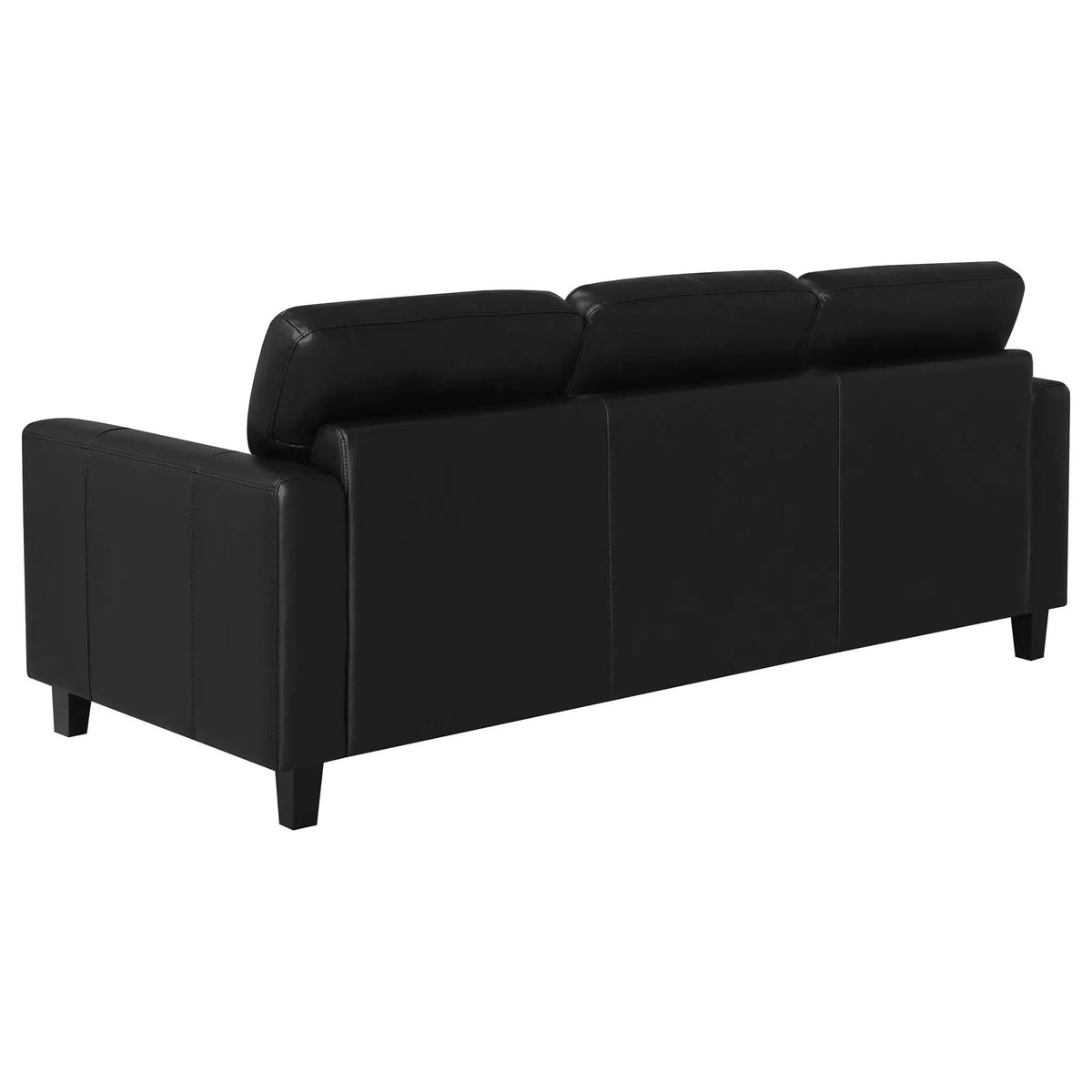 Scotland 3-piece Faux Leather Upholstered Sofa Set | 3-Piece Set | Faux Leather | Black