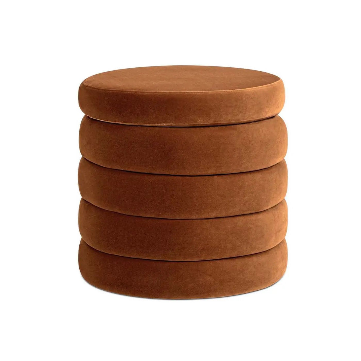 Fuji Oversized Round Storage Ottoman | Kiln-Dried Birchwood | Handmade Craftsmanship | 19 Inch Height