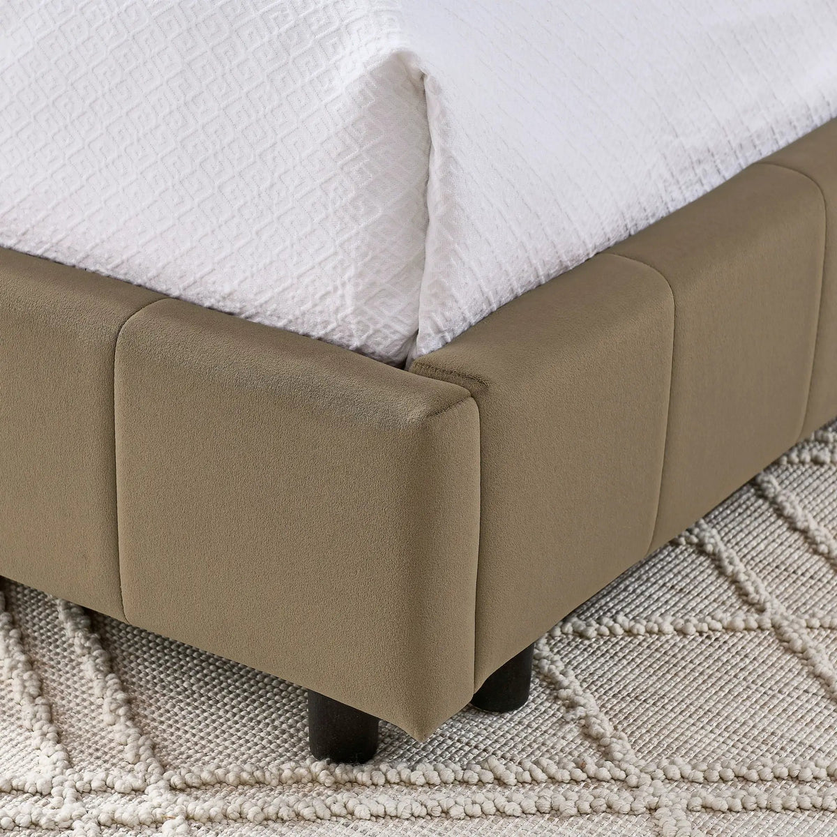 Upholstered Storage Bed Frame | Tufted Backrest And Armrests | Mid-Century Style | Bed Or Sofa Use