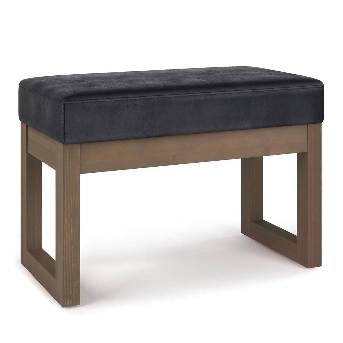 Milltown Upholstered Ottoman Bench | Driftwood Solid Wood Base | Versatile Design | 44.5 Inch Width