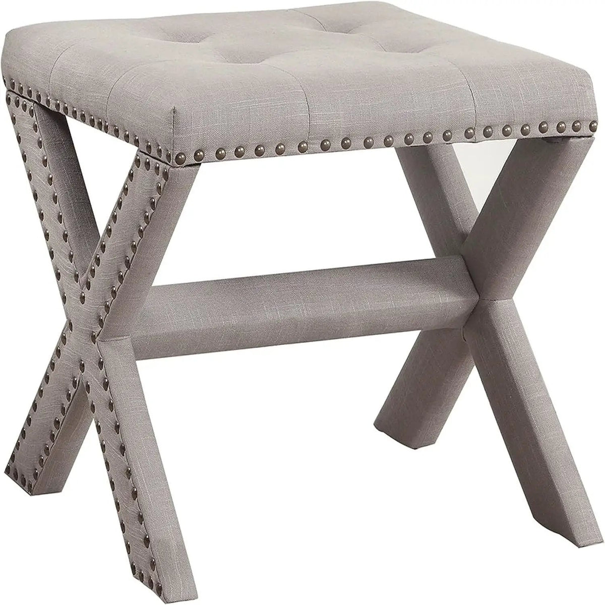 Upholstered Accent Bench | Nailhead Trim | Tufted Seat Cushion
