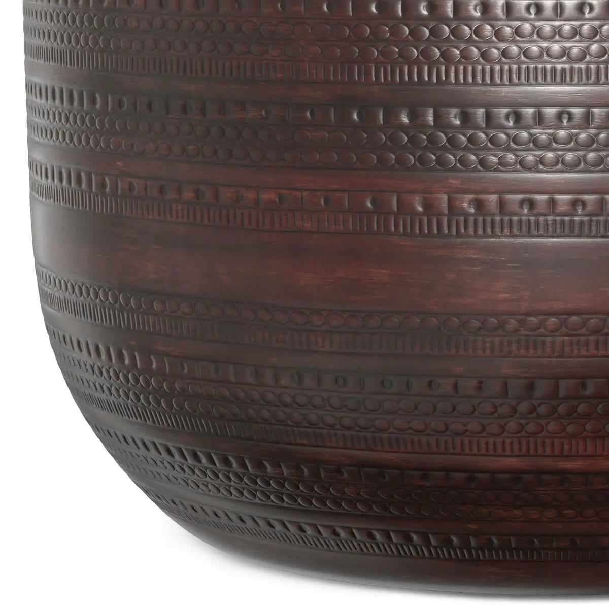Johnsen Metal Coffee Table | Handcrafted | Large Round Shape | Distinctive Textured Detail