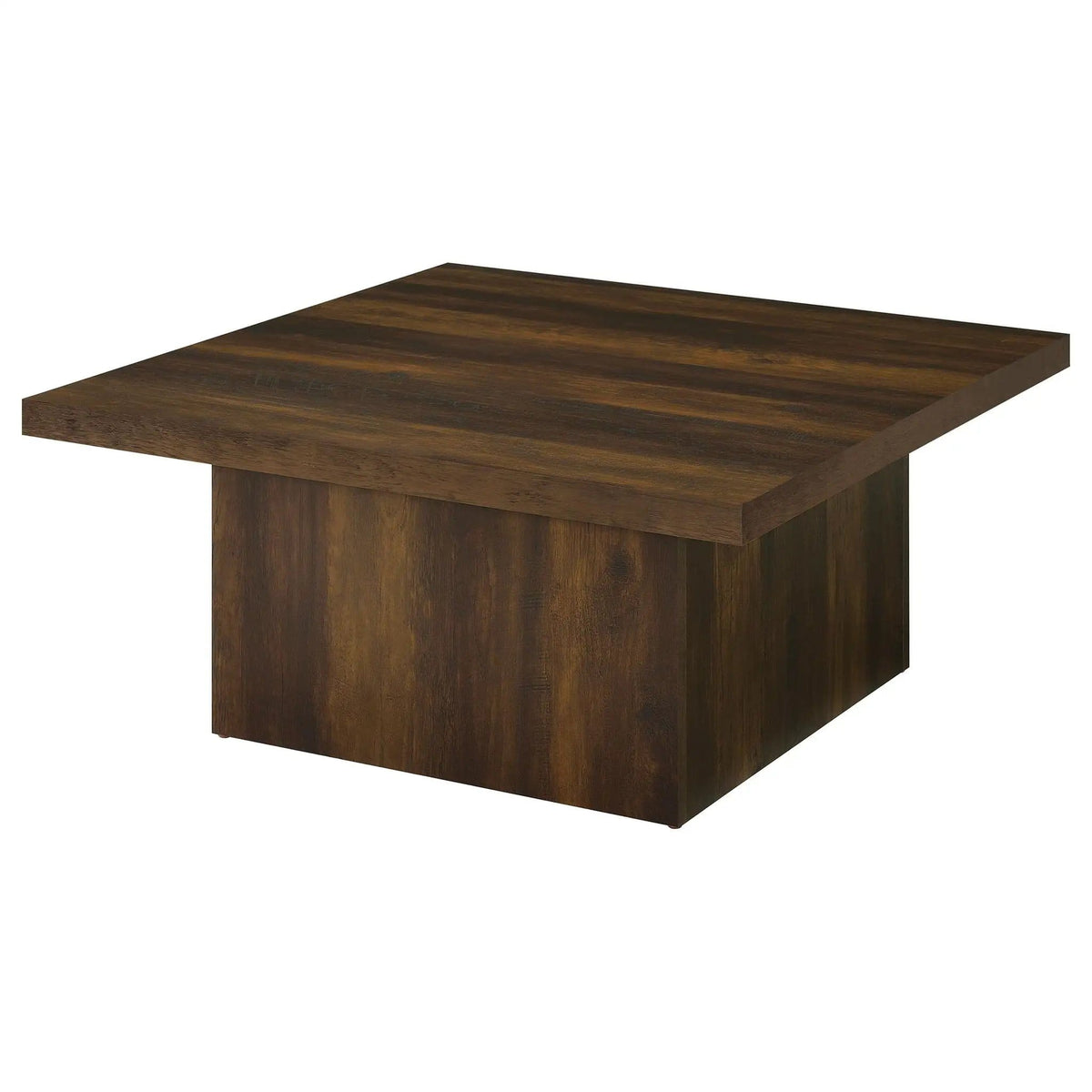 Devar Square Engineered Wood Cocktail Coffee Table Dark Pine | 35.5 x 35.5 x 16.25 in | Engineered Wood & Veneer | Living Room