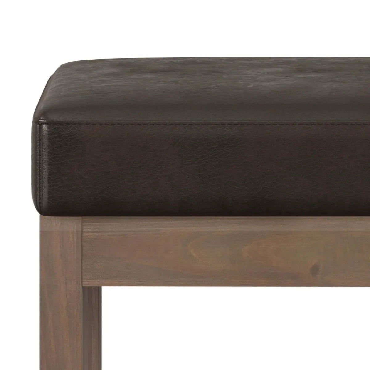 Milltown Upholstered Ottoman Bench | Driftwood Solid Wood Base | Versatile Design | 44.5 Inch Width