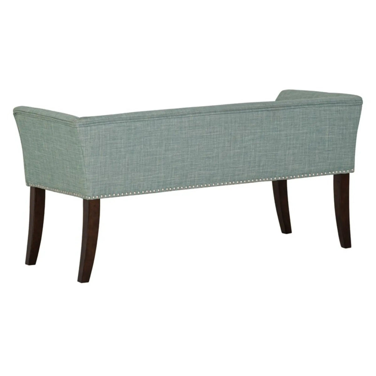Welburn Upholstered Bench | Padded Low Back | Flared Arms | High-Density Foam And Fiber Fill
