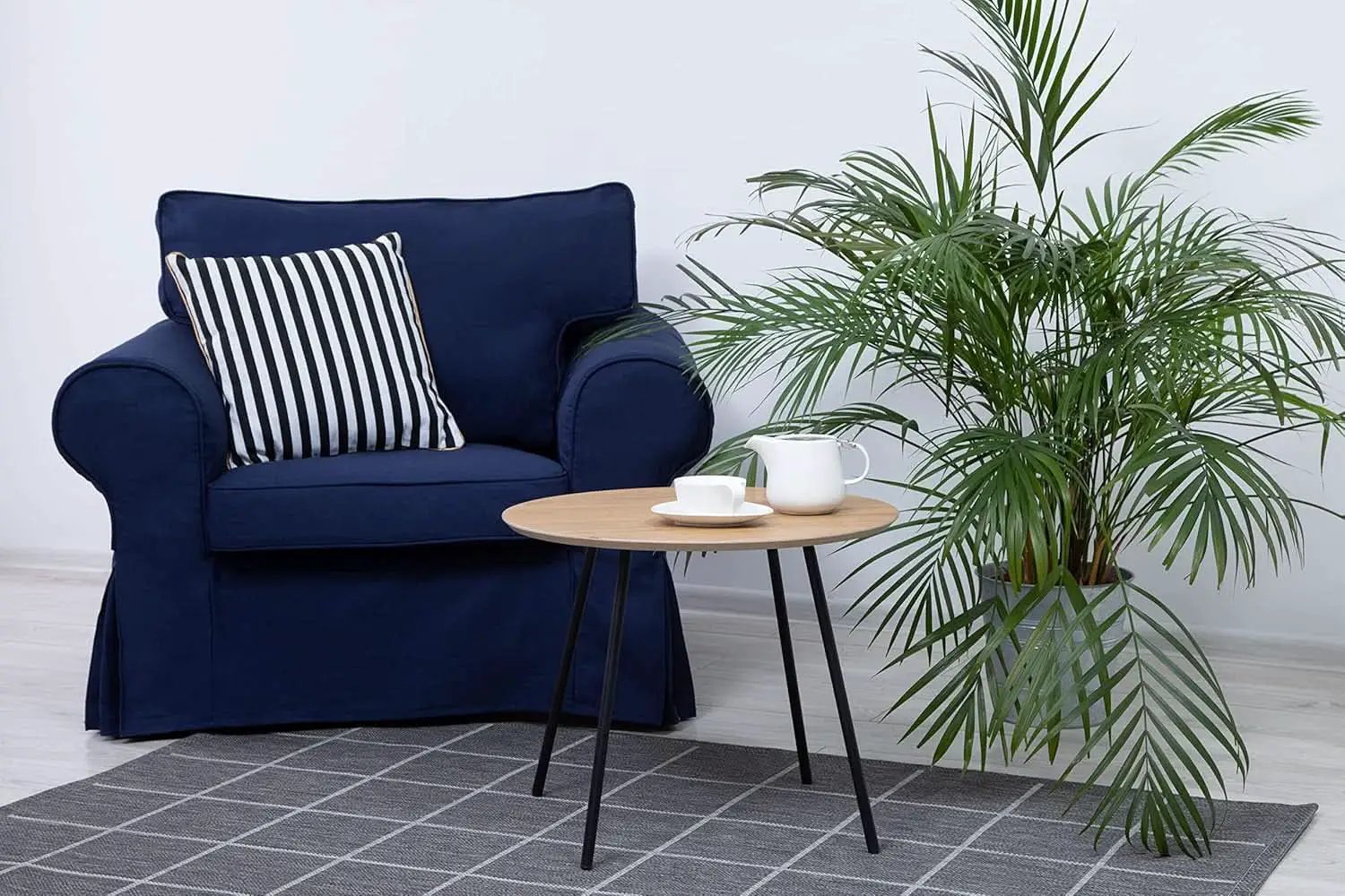 Ektorp Armchair Slipcover Cotton Blue For Ikea Ektorp Chair from PriceLows™