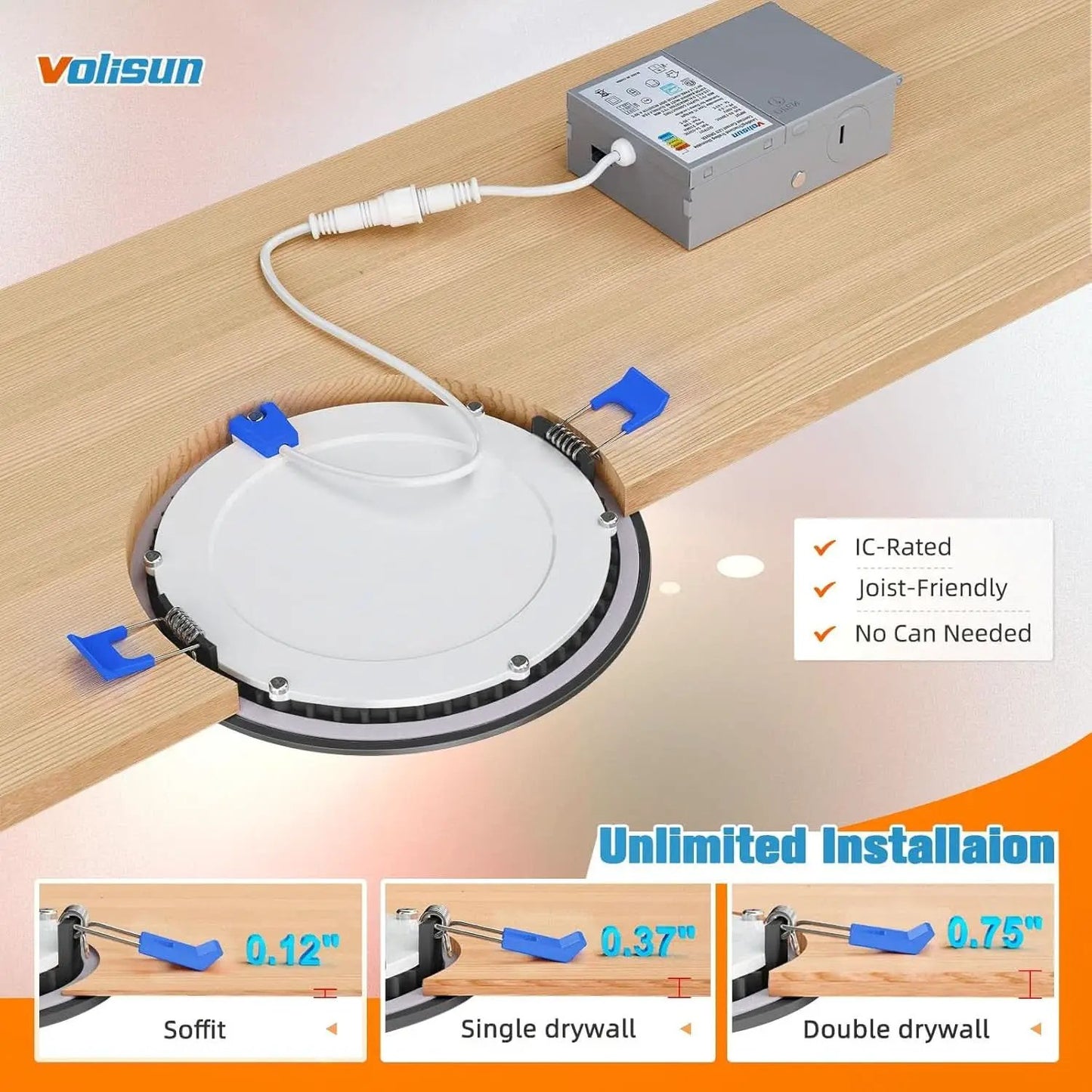 24 Pack 5CCT LED Recessed Downlights Canless Wafer Dimmable ETL Certified 2700K To 5000K from PriceLows™