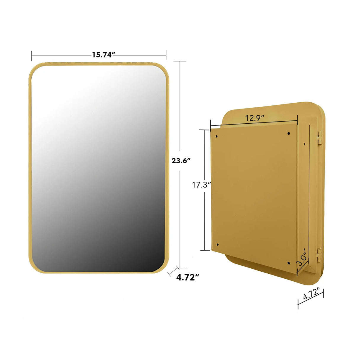 Recessed Medicine Cabinet | Metal Frame | Mirror | Adjustable Shelves