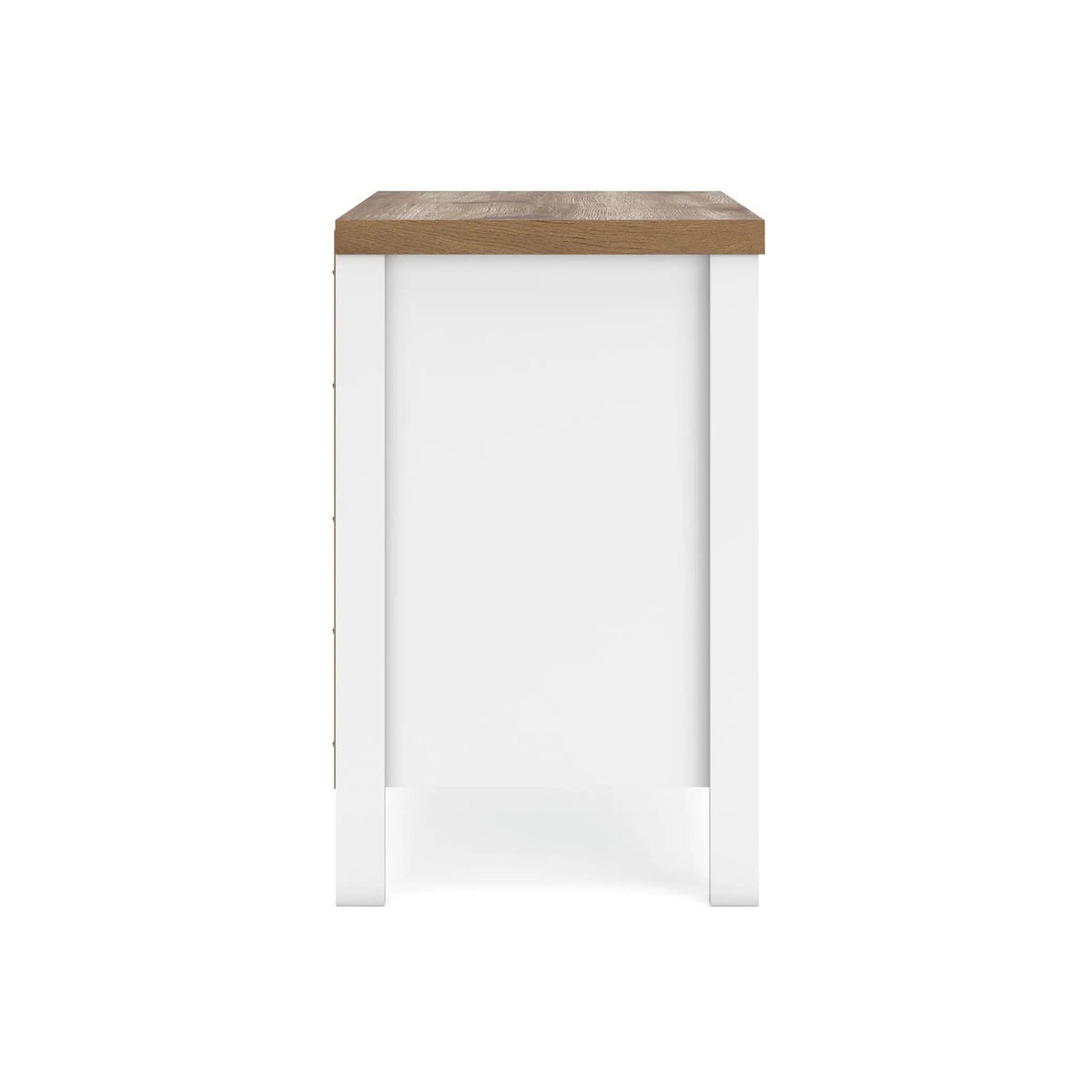 Kerisden Two Drawer Night Stand Accent Nightstand | 20.87 x 15.63 x 25 in | Engineered Wood & Mdf | White / Brown