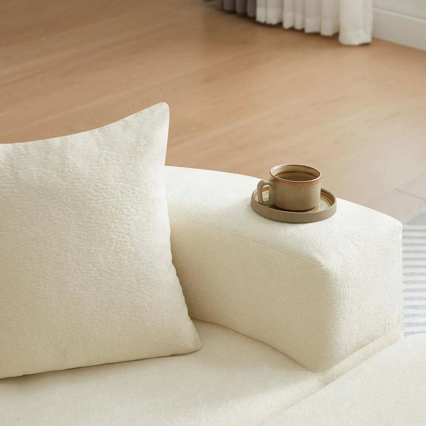 Beige 71Inch Convertible Sleeper Sofa Bed Upholstered from PriceLows™
