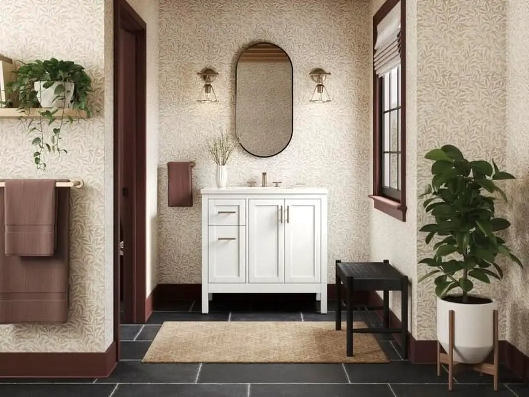 18W X 36H Oval Framed Wall Mount Vanity Mirror Matte Black from PriceLows™