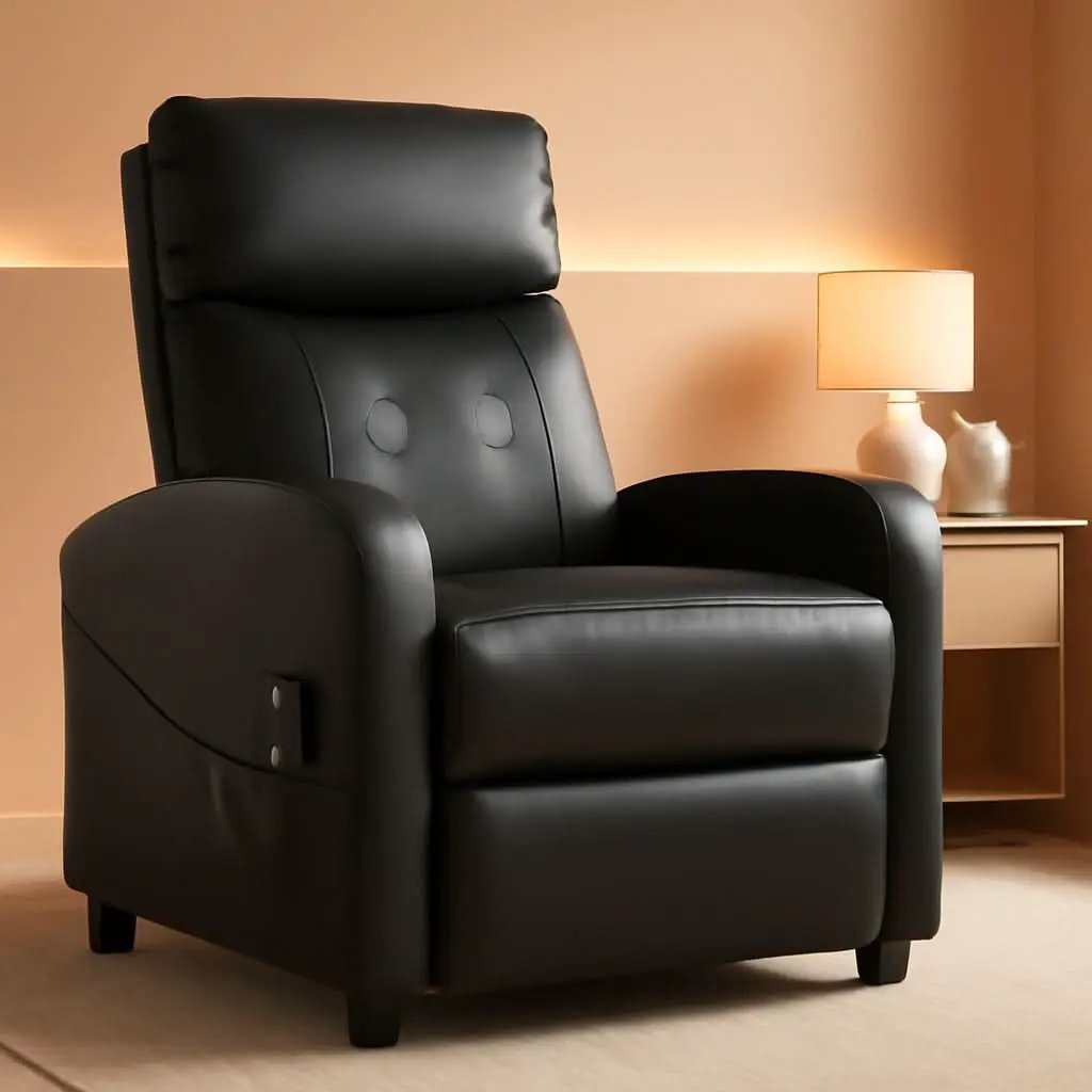 Compact Adjustable Massage Recliner Chair With Lumbar Support In PU Leather from PriceLows™
