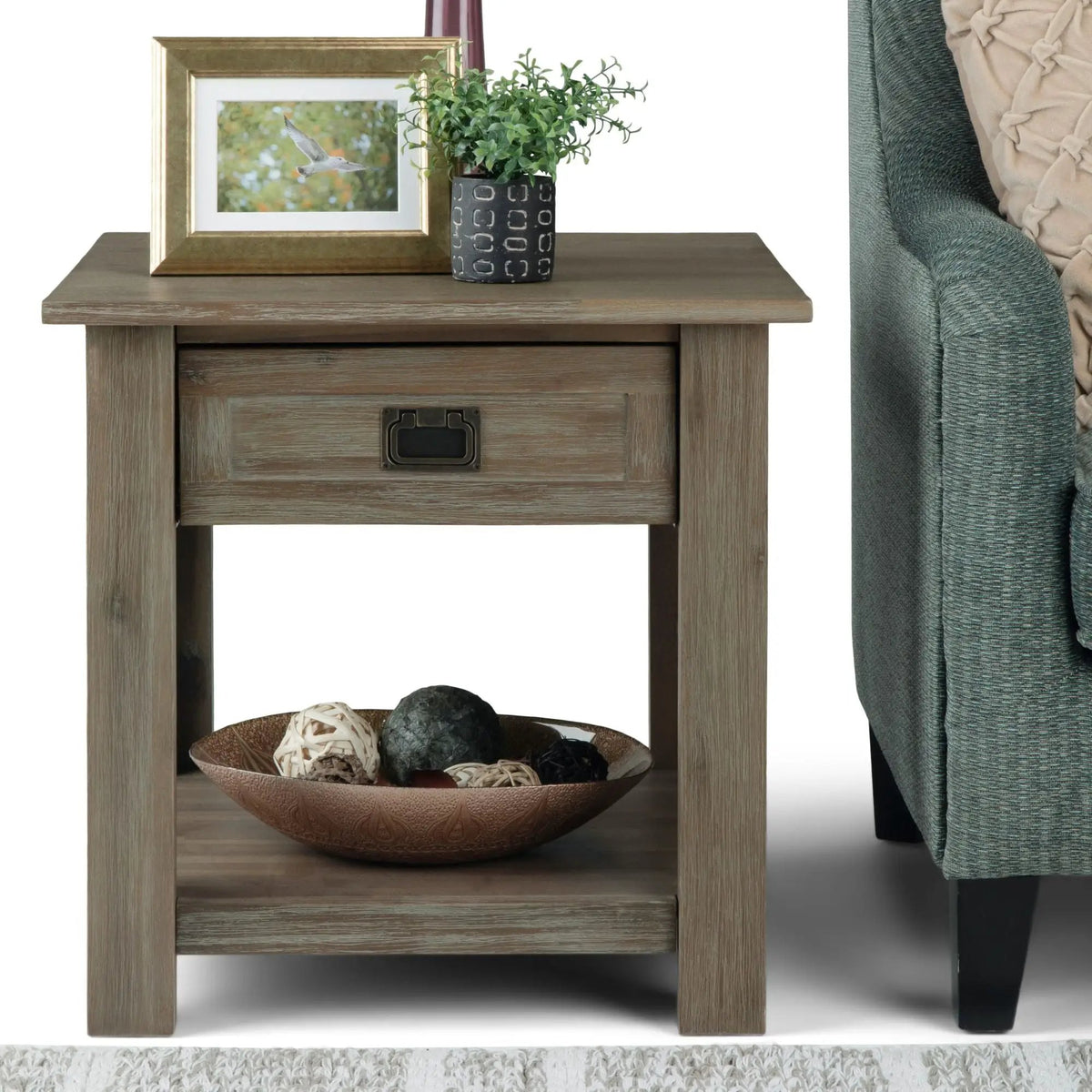Monroe Handcrafted Side Table | Solid Acacia Hardwood | NC Lacquer Finish | 38 Inch Square
