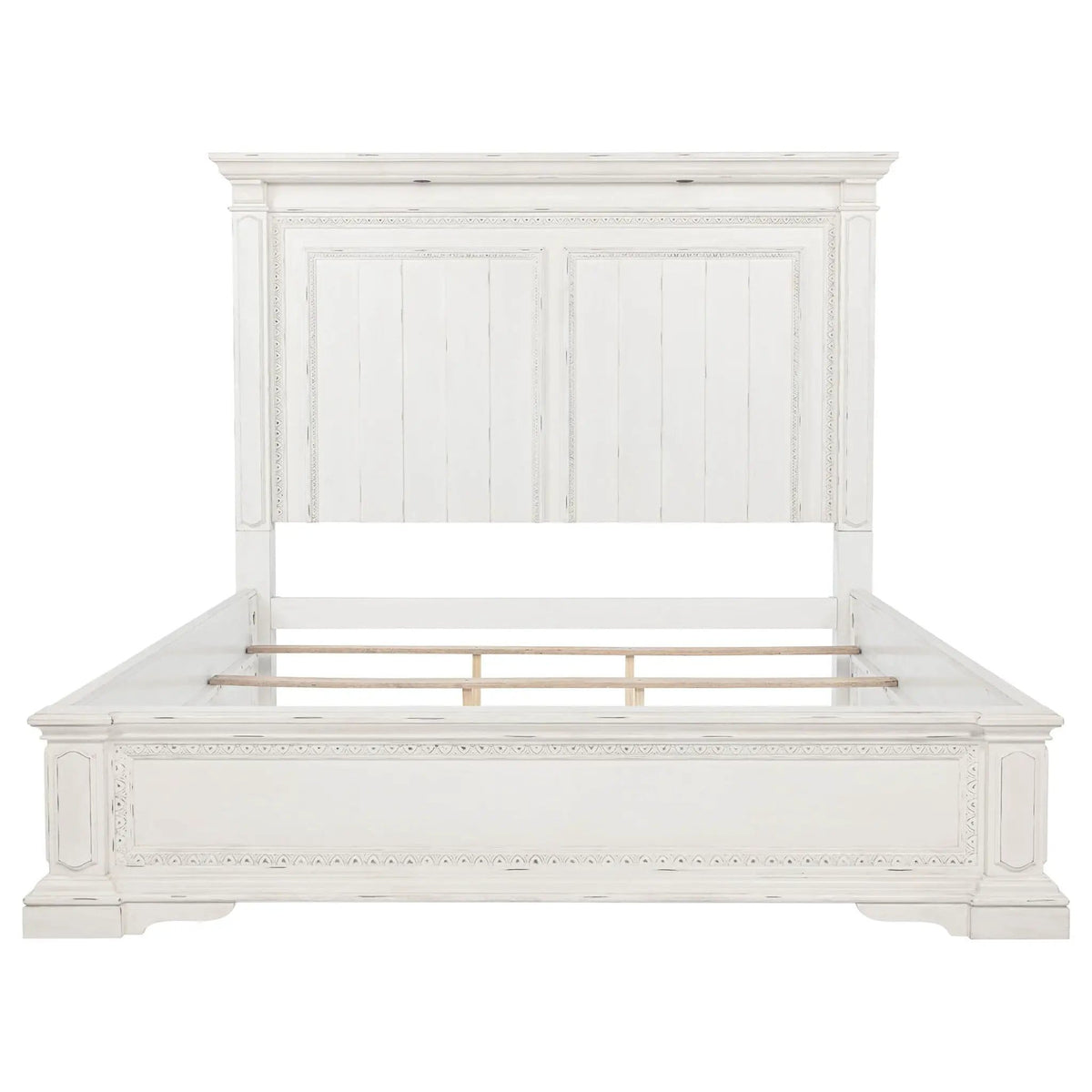 McKinney Eastern King LED Light Panel Bed Vintage | 86.75 x 90 x 74.25 in | Engineered Wood | White