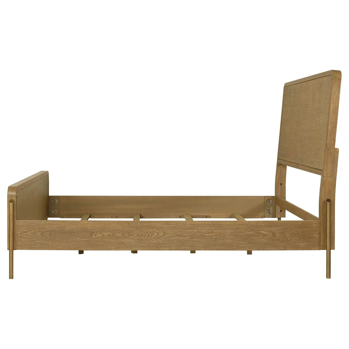 Arini Rattan Eastern King Panel Bed Sand Wash and | 81.25 x 91 x 56.25 in | Rattan & Metal | Natural