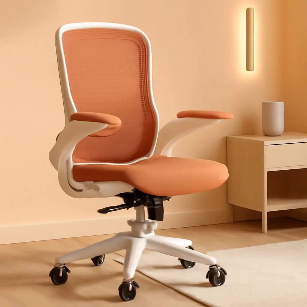 Ergonomic Office Chair With Adjustable Lumbar Support Orange Mesh Desk Chair from PriceLows™