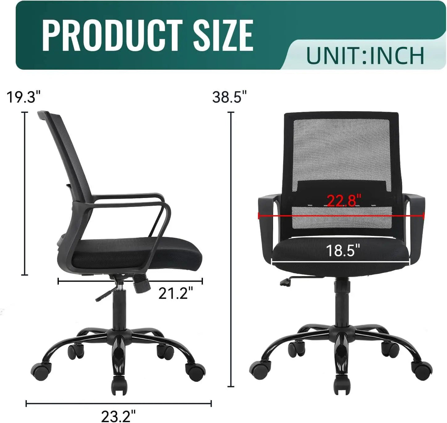 Ergonomic Mesh Office Chair With Lumbar Support Adjustable from PriceLows™