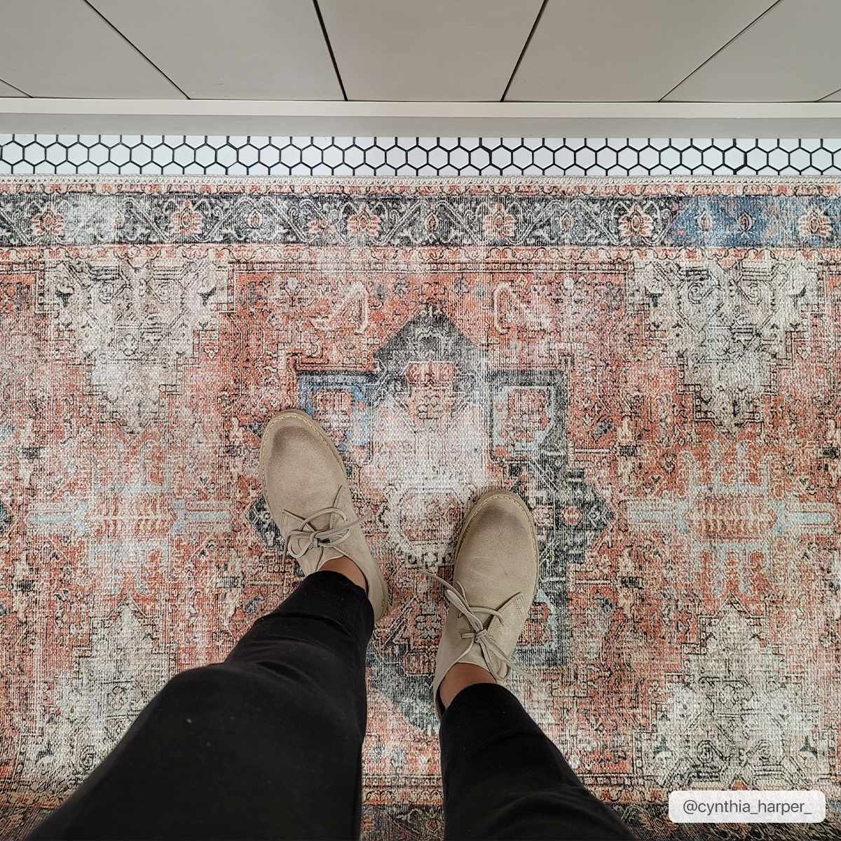 Rosman Distressed Washable Rug from PriceLows™