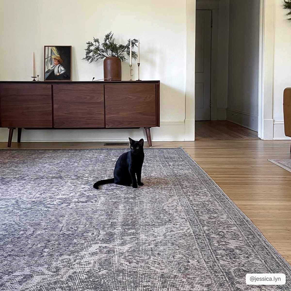 Dusty Sage Greenpoint Medallion Washable Area Rug from PriceLows™