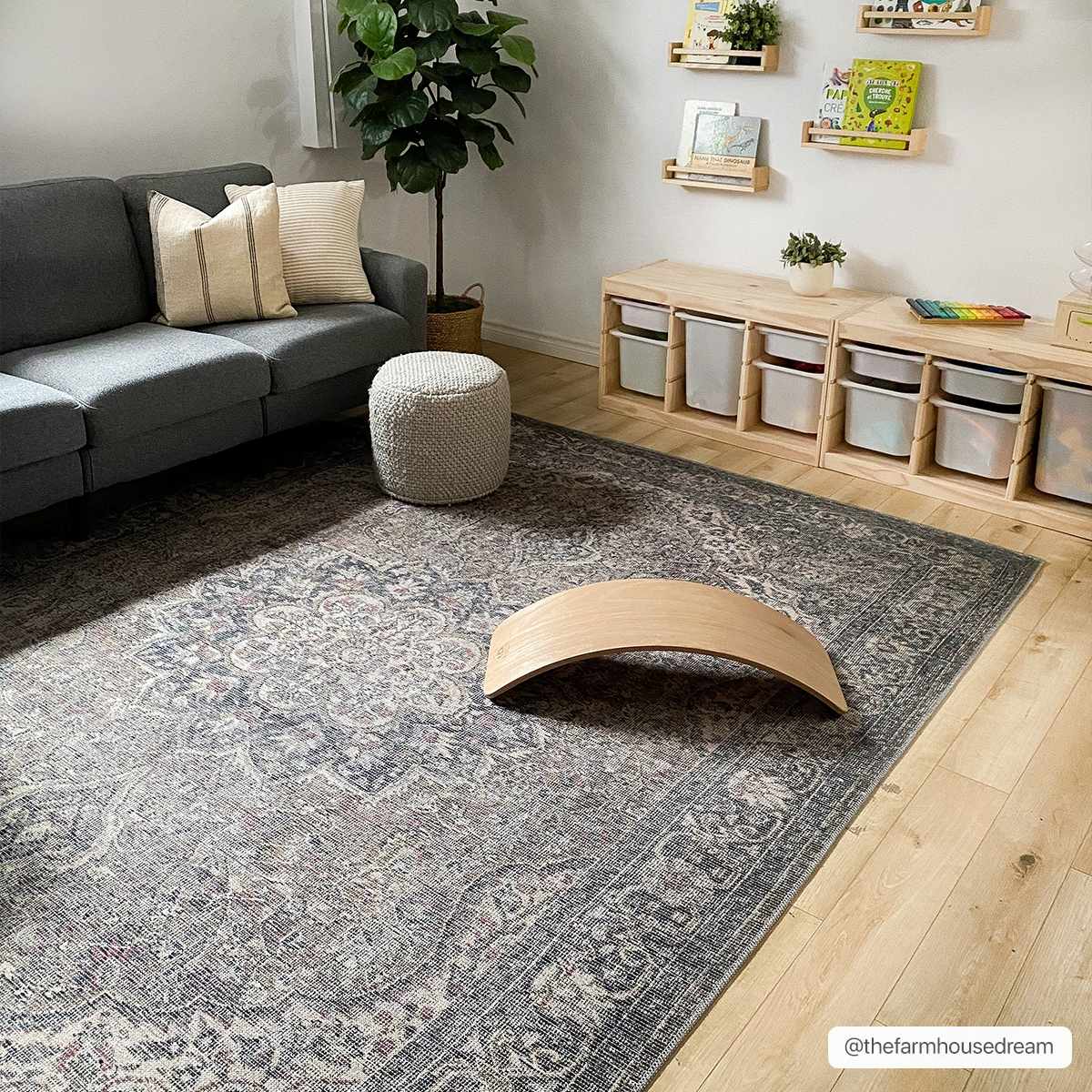 Dusty Sage Greenpoint Medallion Washable Area Rug from PriceLows™