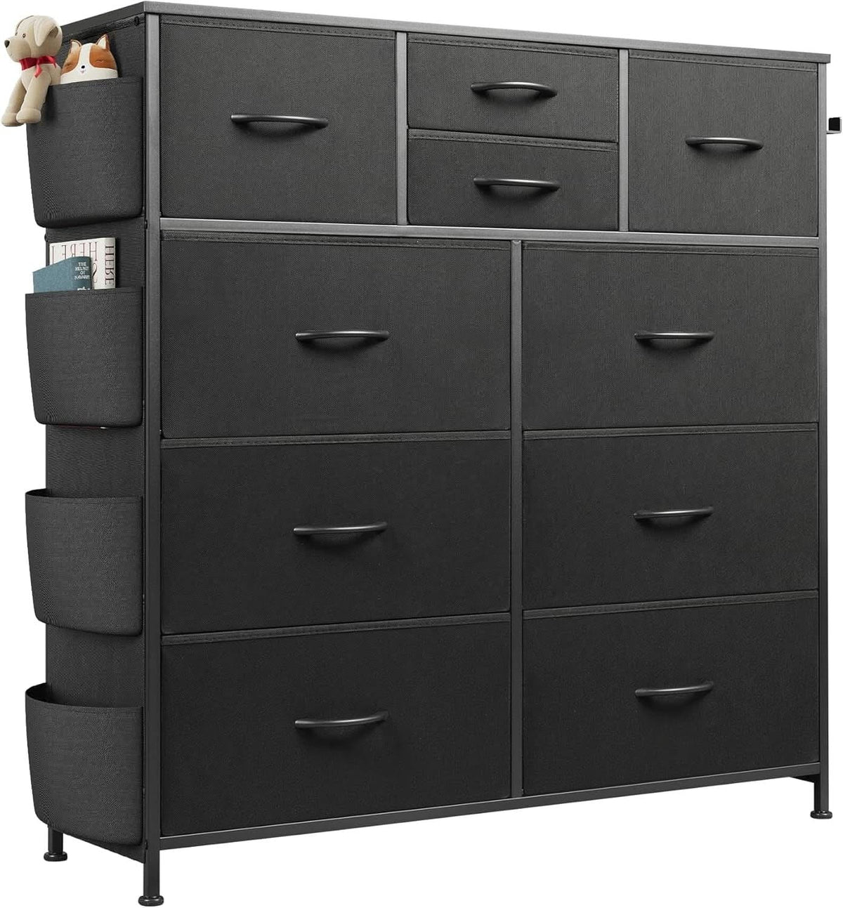 10 Drawer Dresser With Black Finish For Bedroom Storage from PriceLows™