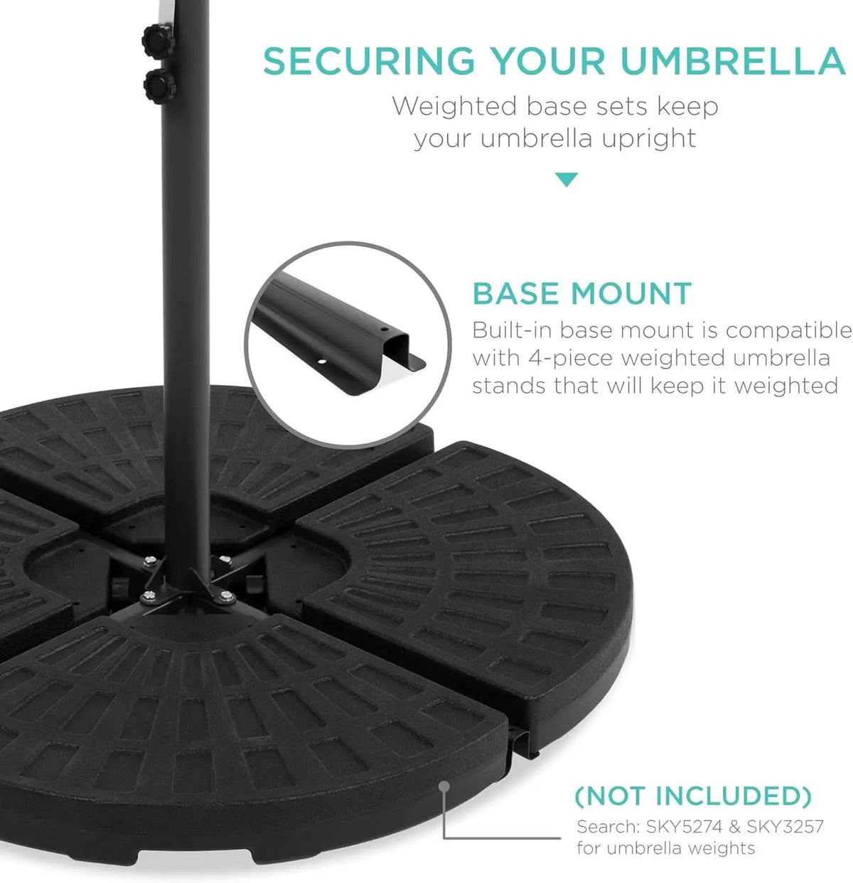 10 Foot Solar LED Offset Patio Umbrella With Easy Tilt Adjustment In Tan For Backyard Use from PriceLows™