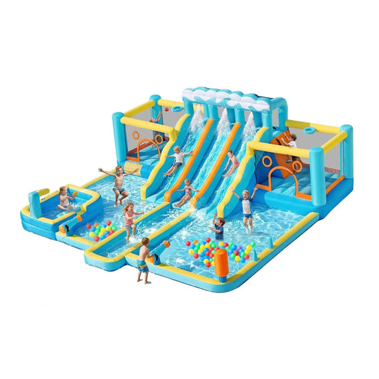 10-in-1 Inflatable Water Slide Bounce House With Blower | 10 Inch | Inflatable Bouncer | Home