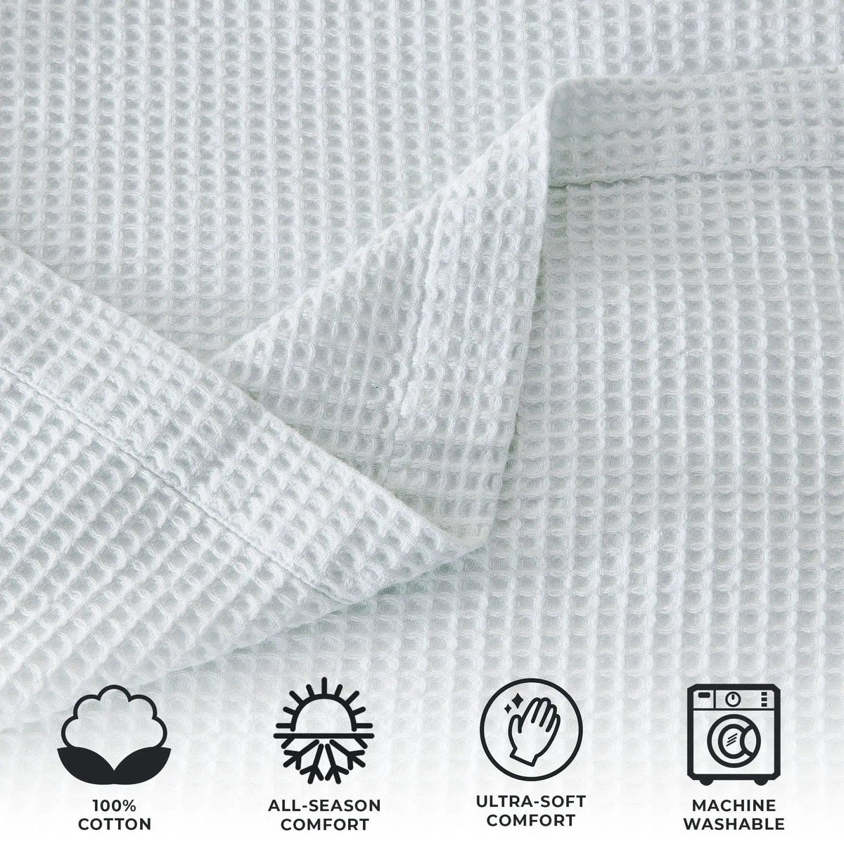 100% Cotton Waffle Weave Blanket - Mikala Collection