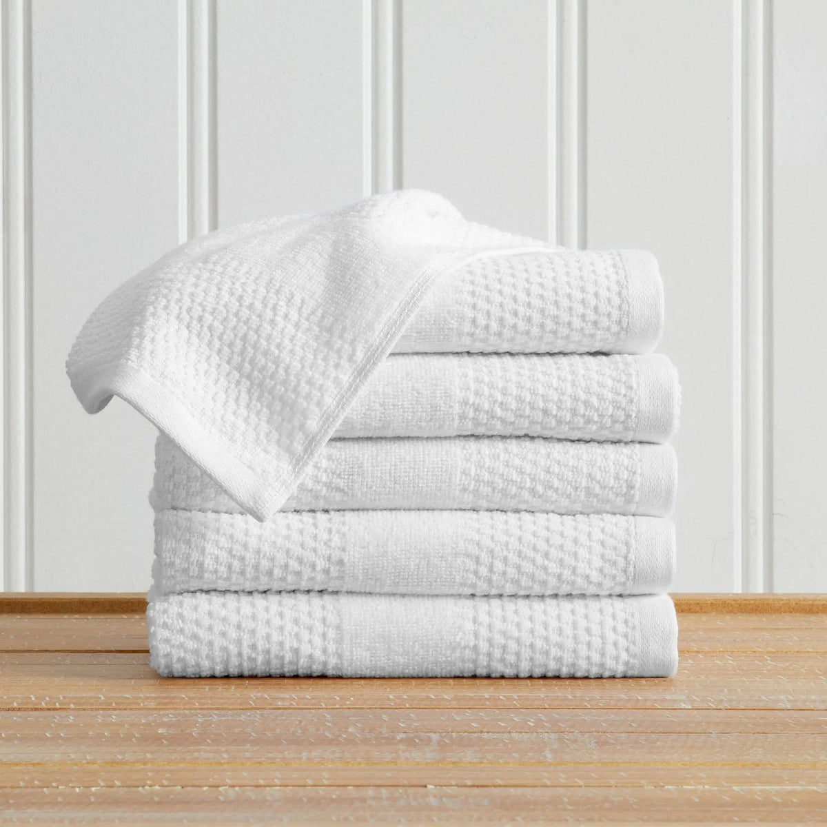 100% Cotton Woven Texture Bath Towel Set - Marbella Collection from PriceLows™
