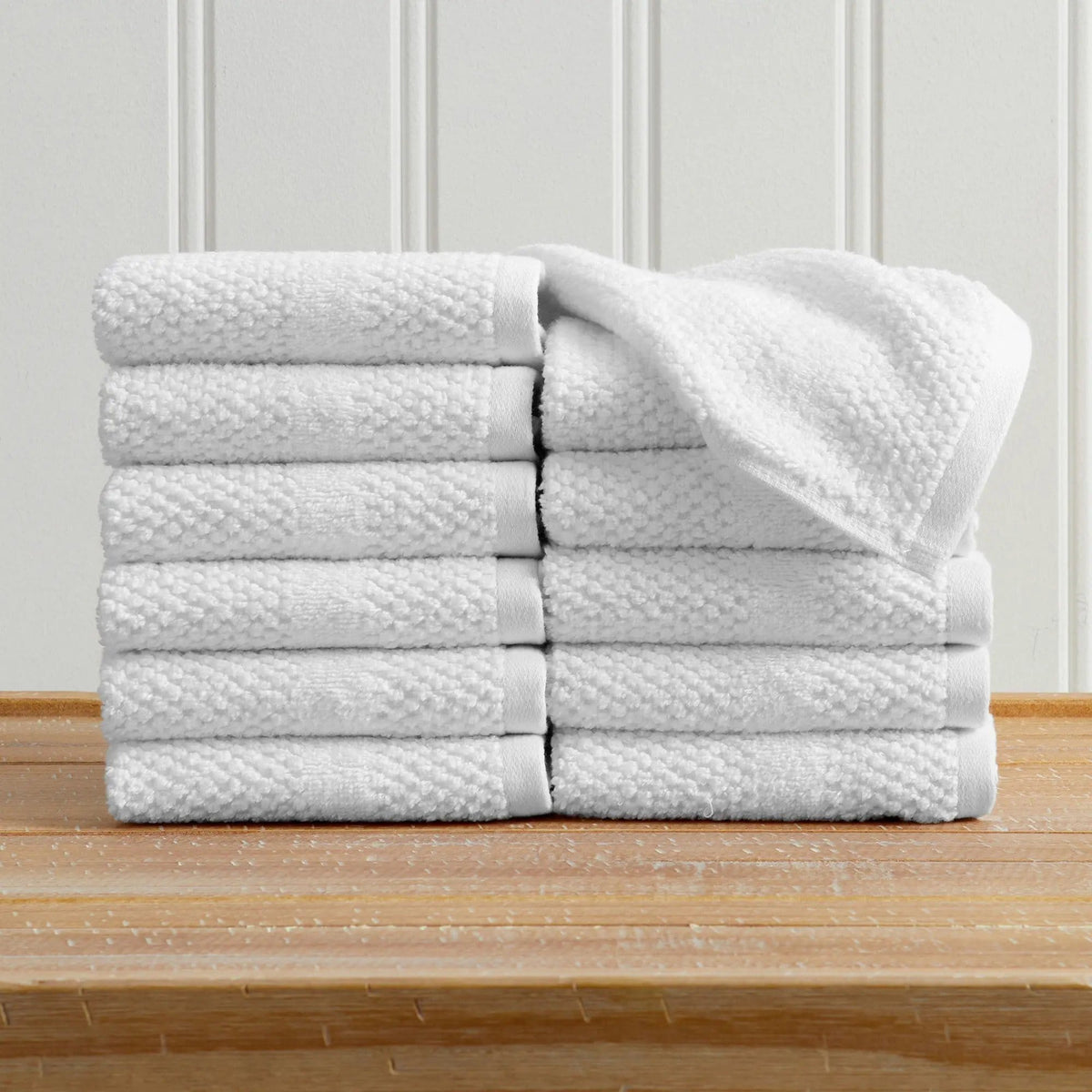 100% Cotton Woven Texture Bath Towel Set - Marbella Collection from PriceLows™
