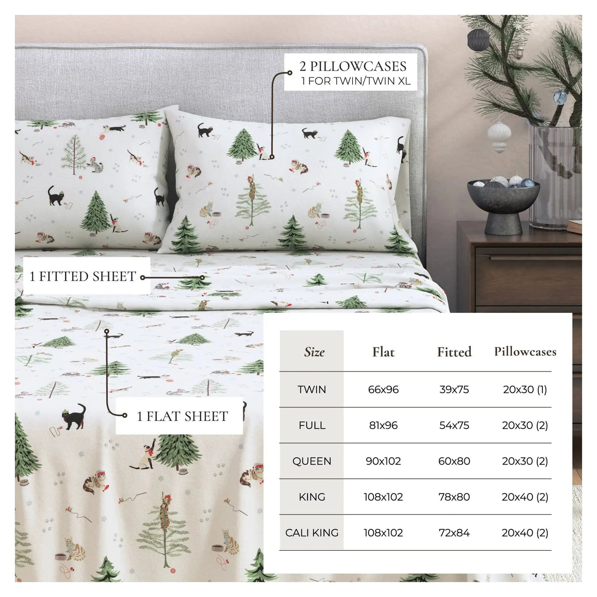 100% Turkish Cotton Flannel Sheet Sets - Boulder Collection from PriceLows™