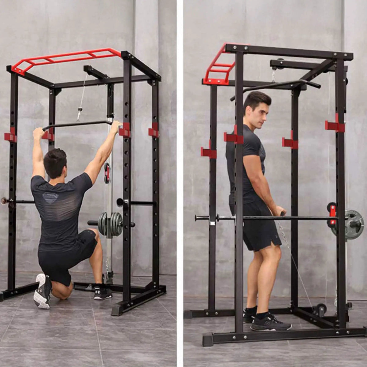 Power Squat Cage | 1000 Lb Capacity | Weight Bench Included | 19 Vertical Holes