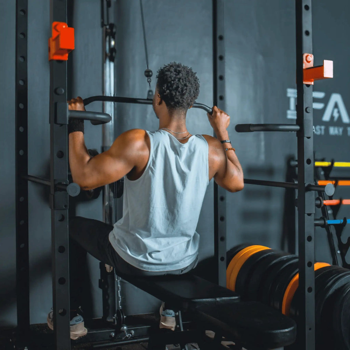 Power Squat Cage | 1000 Lb Capacity | Weight Bench Included | 19 Vertical Holes