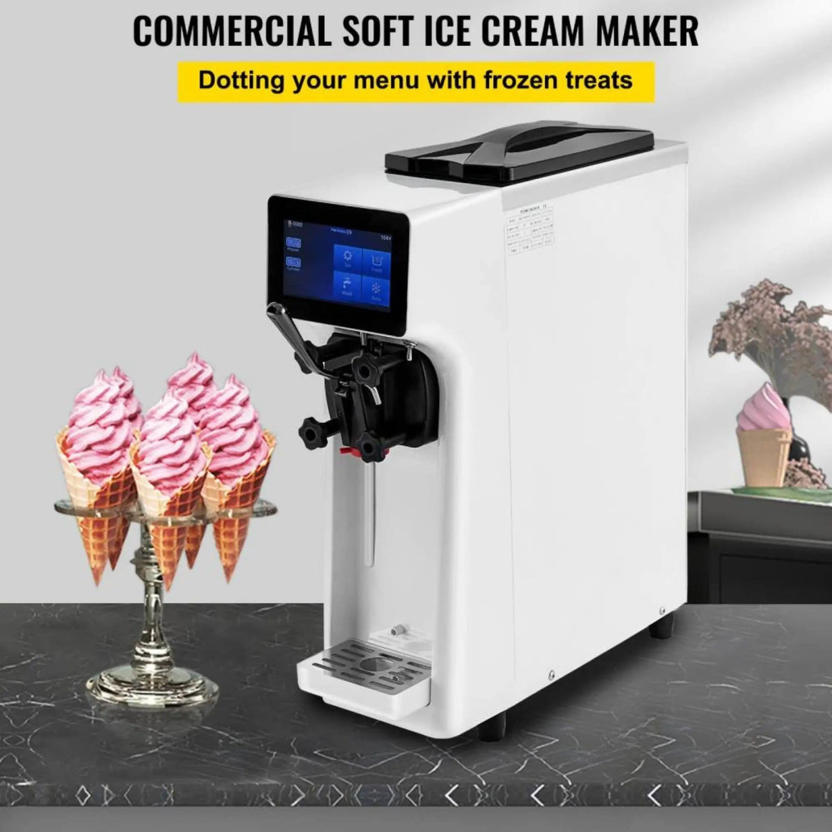 Soft Serve Ice Cream Machine | 4.0L Capacity | 1000W Commercial Power | SUS201 Stainless Steel