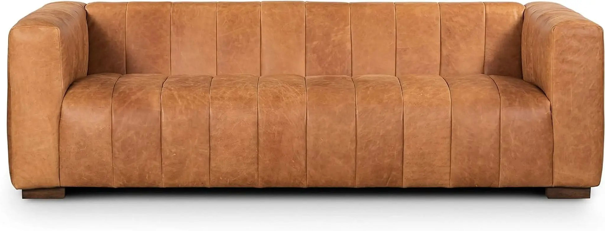 Canale 86 Inch Sofa Full Grain Italian Leather Cognac Tan from PriceLows™