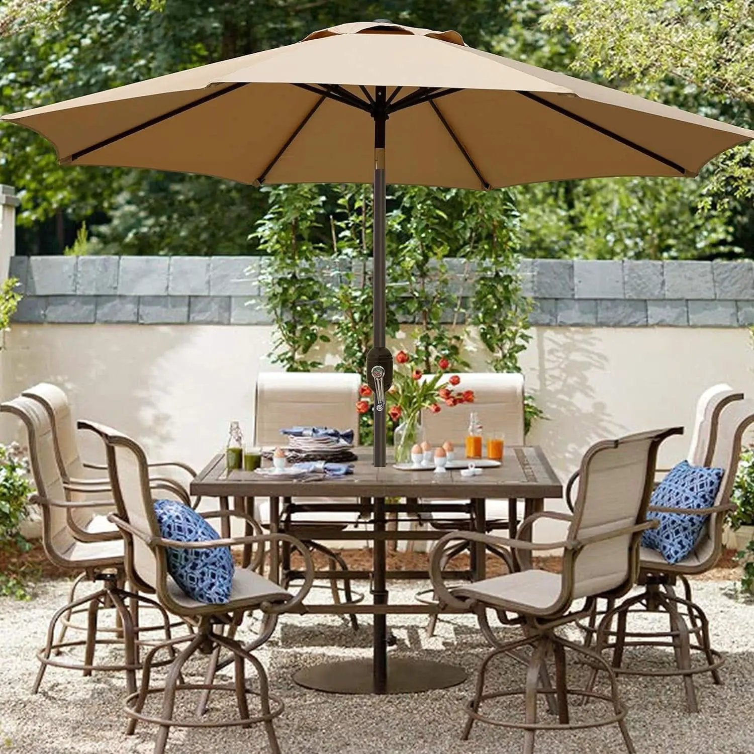 9 Foot Outdoor Patio Umbrella With Push Button Tilt from PriceLows™