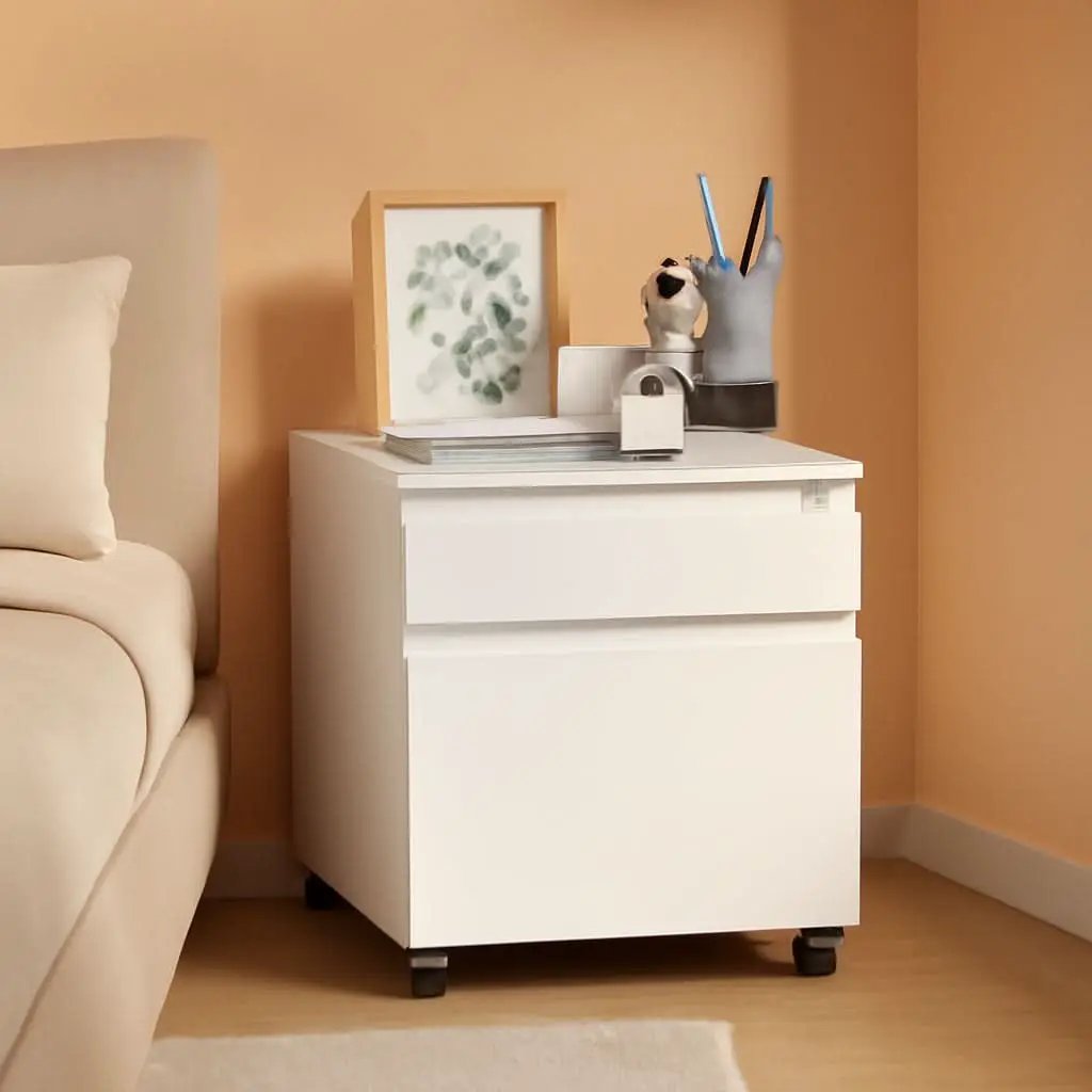 Three Drawer Mobile File Cabinet Under Desk White With Locking System For Legal Letter A4 Files from PriceLows™