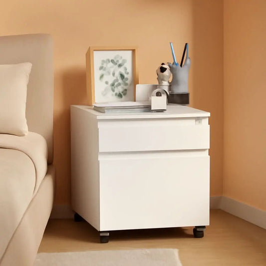 Three Drawer Mobile File Cabinet Under Desk White With Locking System For Legal Letter A4 Files from PriceLows™