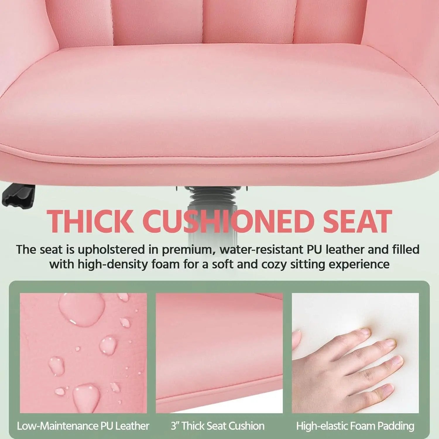 Pink Ergonomic Office Chair With Adjustable Height from PriceLows™