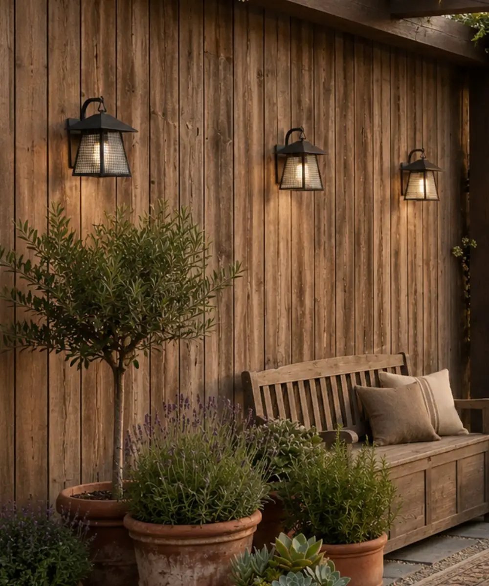 Outdoor Wall Lantern | 1 Light | Clear Seedy Glass | Bronze Finish