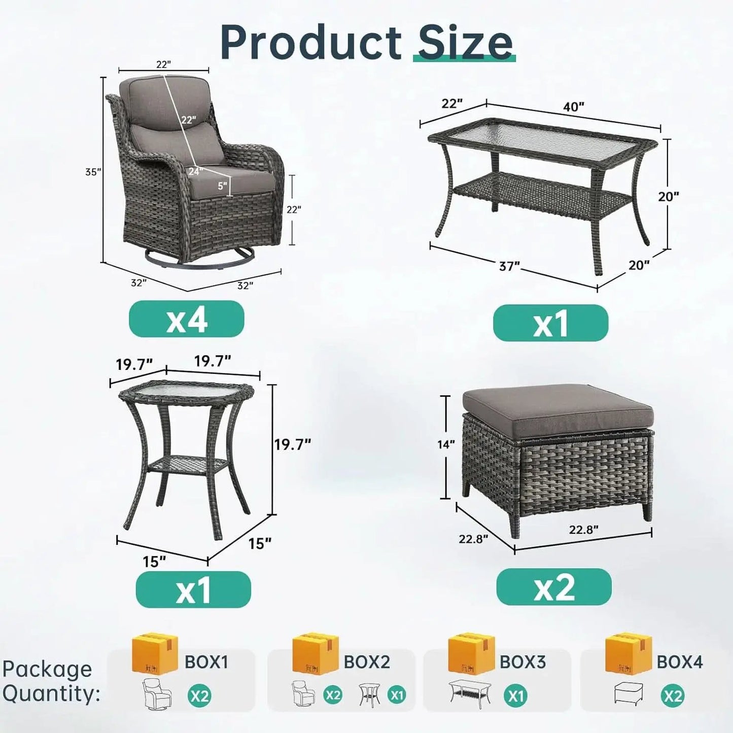 Outdoor Swivel Rocker Patio Chairs Set with Table from PriceLows™