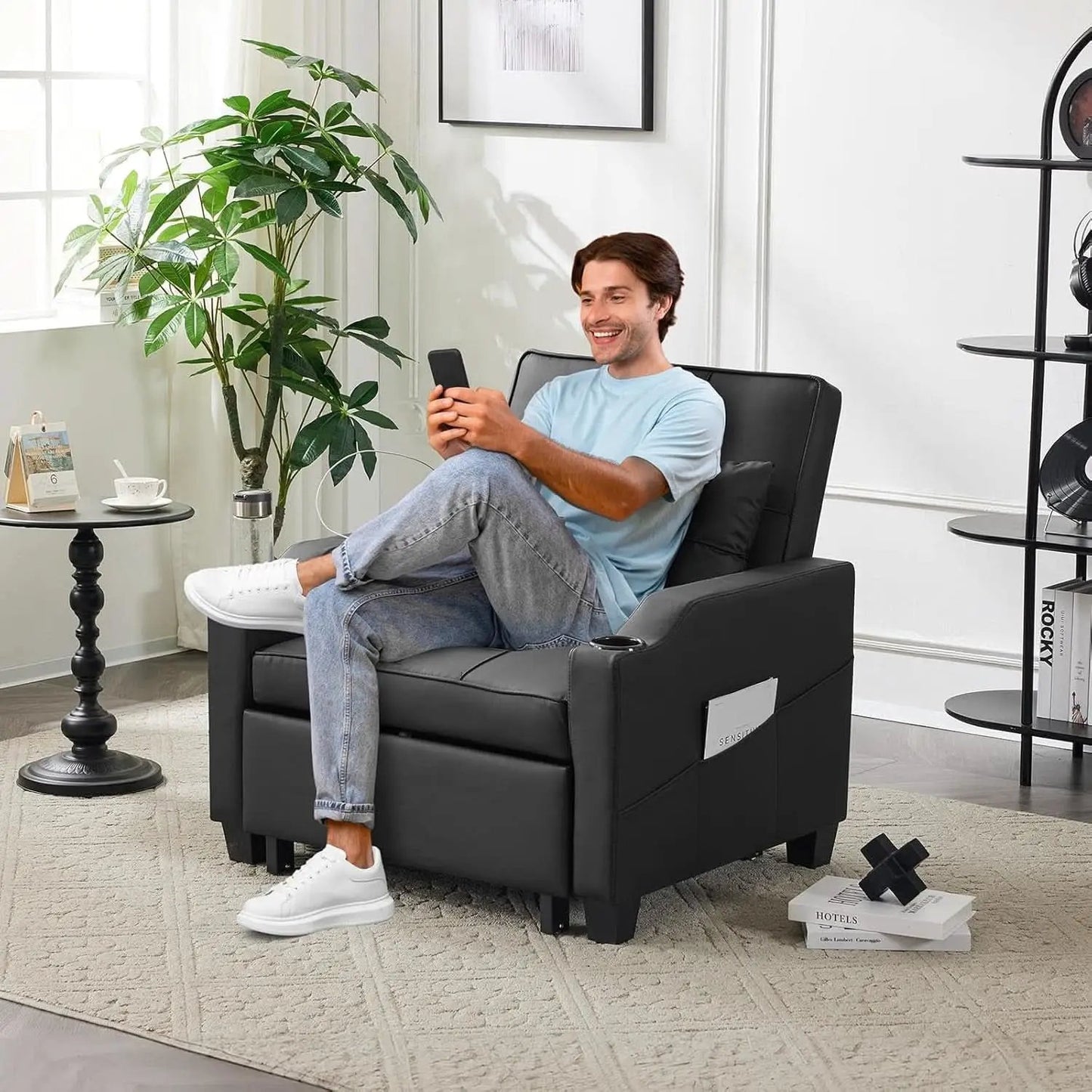 Black Multifunctional Sleeper Chair Sofa Bed Usb Ports from PriceLows™