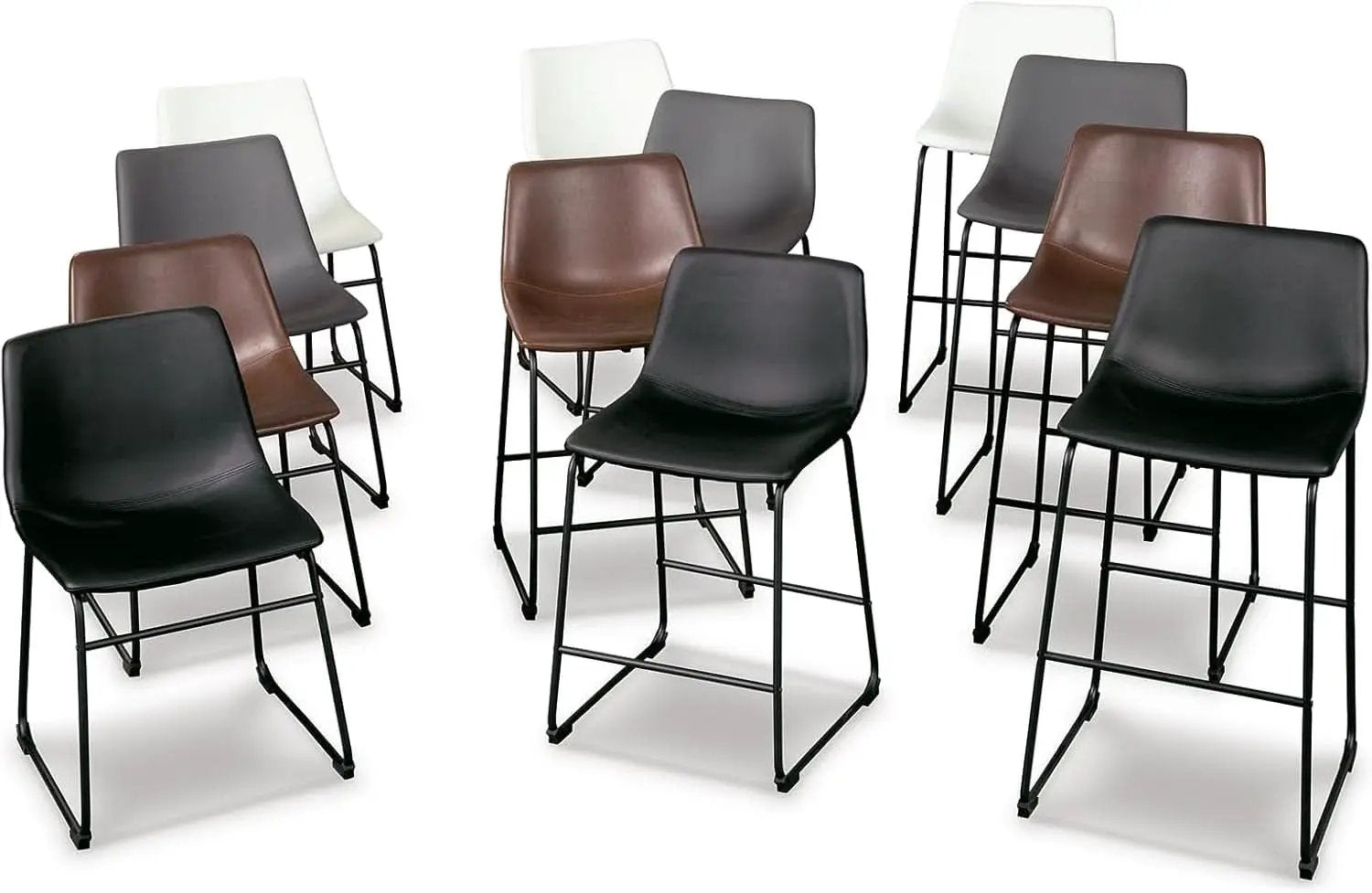 Mid Century Centiar 18.75 Inch Dining Bucket Chairs Set Of 2 Black And Brown from PriceLows™