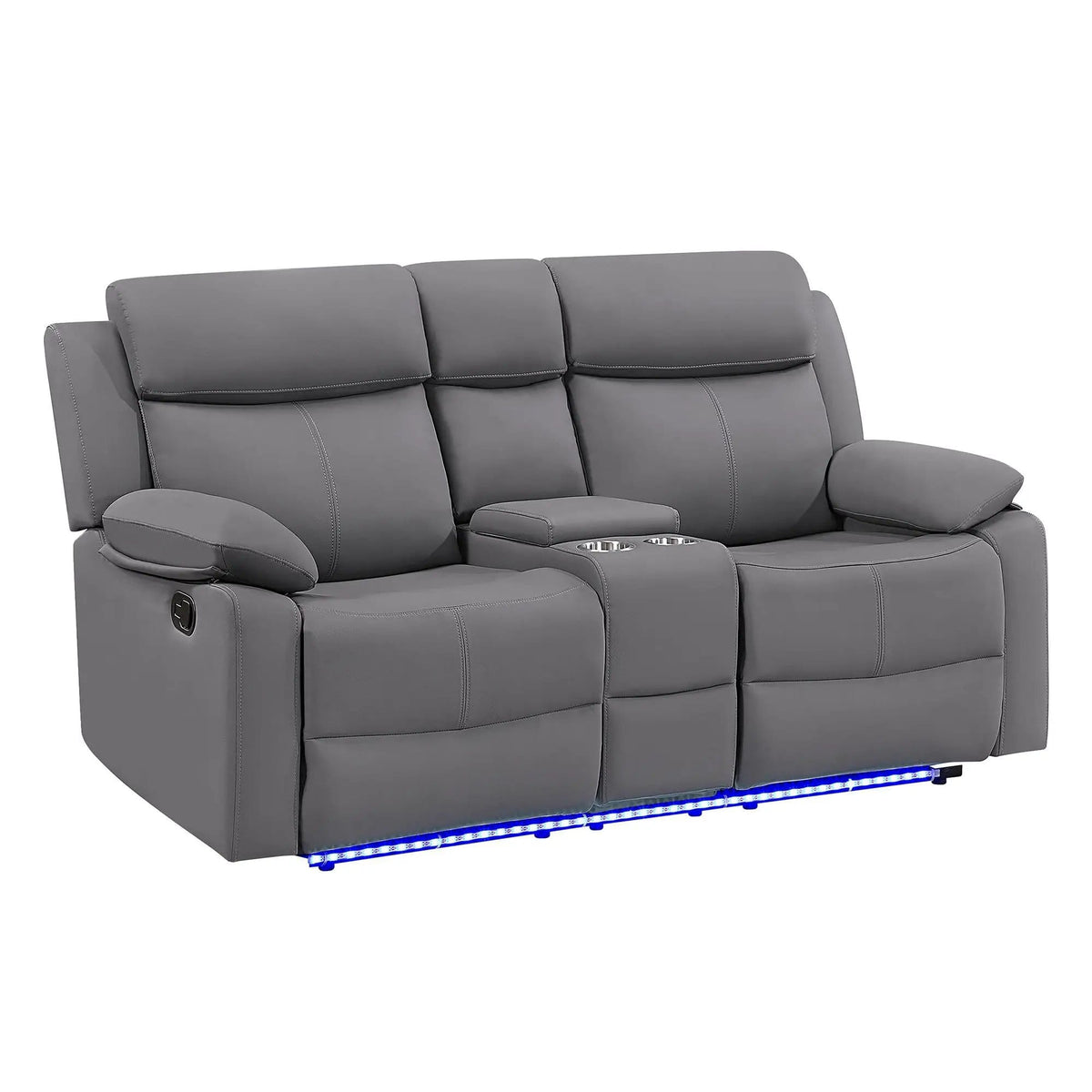 Blanche Reclining Set With LED Lights, Speaker Reclining Sofa & Loveseat | Reclining Sofa & Loveseat | Living Room Furniture | Living Room